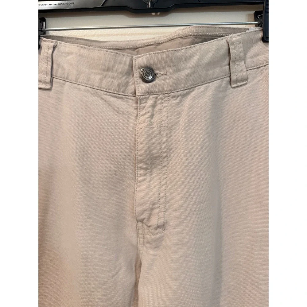 Columbia Mens Canvas Utility Pants 38x32 Tan Cargo Pockets Gorpcore